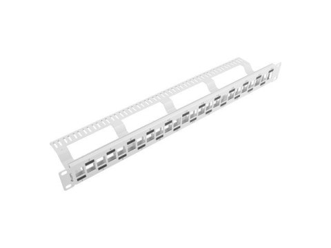 PATCH PANEL PUSTY 24 PORT 1U 19" NAPRZEMIENNY Z ORGANIZEREM DO MODUŁÓW KEYSTONE SZARY LANBERG PATCH PANEL PUSTY 24 PORT 1U 19" NAPRZEMIENNY Z ORGANIZEREM DO MODUŁÓW KEYSTONE SZARY LANBERG