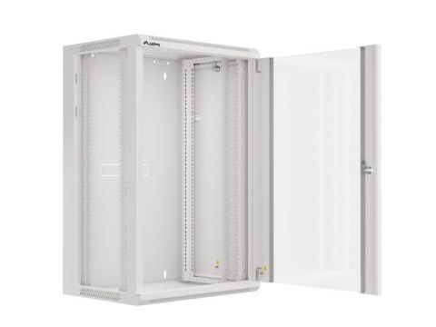 SZAFA INSTALACYJNA RACK WISZĄCA 19" 18U 570X450 SZYBKI MONTAŻ SZARA LANBERG (FLAT PACK)