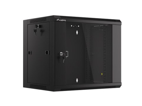 SZAFA INSTALACYJNA RACK WISZĄCA 19" 9U 570X450 SZYBKI MONTAŻ CZARNA LANBERG (FLAT PACK)