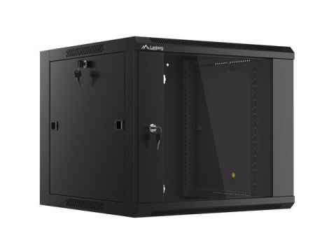 SZAFA INSTALACYJNA RACK WISZĄCA 19" 9U 570X600 SZYBKI MONTAŻ CZARNA LANBERG (FLAT PACK)