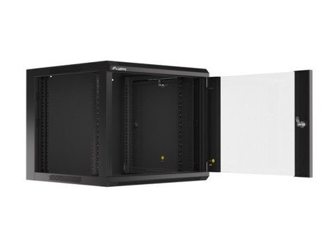 SZAFA INSTALACYJNA RACK WISZĄCA 19" 9U 570X600 SZYBKI MONTAŻ CZARNA LANBERG (FLAT PACK)