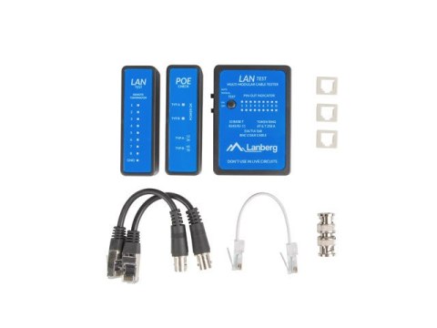 TESTER PRZEWODÓW LAN, POE RJ45, RJ11, COAXIAL LANBERG NT-0404