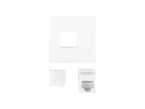 GNIAZDO 45X45 RJ45 + KEYSTONE KAT.6 UTP BIAŁE LANBERG GNIAZDO 45X45 RJ45 + KEYSTONE KAT.6 UTP BIAŁE LANBERG