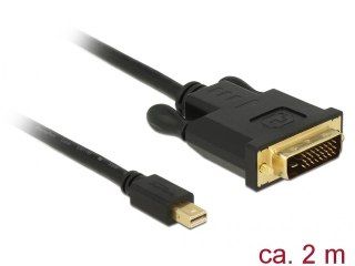 KABEL DISPLAYPORT MINI(M) V1.1A->DVI-D(M)(24+1) 2M CZARNY SINGLE LINK DELOCK