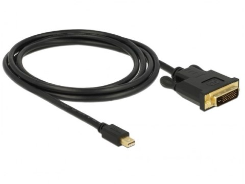 KABEL DISPLAYPORT MINI(M) V1.1A->DVI-D(M)(24+1) 2M CZARNY SINGLE LINK DELOCK KABEL DISPLAYPORT MINI(M) V1.1A->DVI-D(M)(24+1) 2M CZARNY SINGLE LINK DELOCK