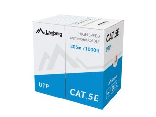 KABEL LAN UTP 100MB/S 305M DRUT CCA CZERWONY LANBERG