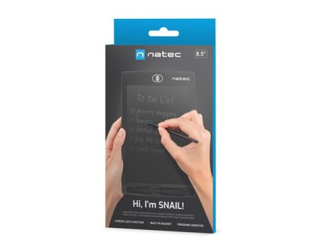 NOTES ELEKTRONICZNY DO RYSOWANIA LCD NATEC SNAIL 8.5", FUNKCJA BLOKADY, WBUDOWANY MAGNES NOTES ELEKTRONICZNY DO RYSOWANIA LCD NATEC SNAIL 8.5", FUNKCJA BLOKADY, WBUDOWANY MAGNES