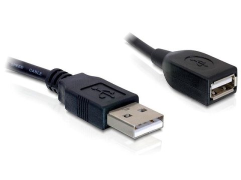 PRZEDŁUŻACZ USB-A M/F 2.0 0.15M CZARNY DELOCK PRZEDŁUŻACZ USB-A M/F 2.0 0.15M CZARNY DELOCK