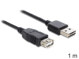 PRZEDŁUŻACZ USB-A M/F 2.0 1M EASY-USB CZARNY DELOCK