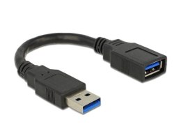 PRZEDŁUŻACZ USB-A M/F 3.0 0.15M CZARNY DELOCK