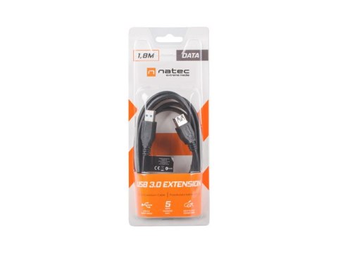 PRZEDŁUŻACZ USB-A M/F 3.0 1.8M CZARNY NATEC EXTREME MEDIA (BLISTER) PRZEDŁUŻACZ USB-A M/F 3.0 1.8M CZARNY NATEC EXTREME MEDIA (BLISTER)