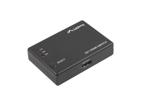 SWITCH VIDEO LANBERG 3X HDMI CZARNY + PORT MICRO USB + PILOT SWITCH VIDEO LANBERG 3X HDMI CZARNY + PORT MICRO USB + PILOT