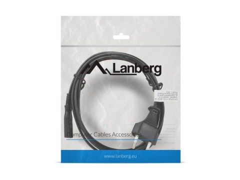 KABEL ZASILAJĄCY EURO (RADIOWY) CEE 7/16->IEC 320 C7 1.8M VDE CZARNY LANBERG KABEL ZASILAJĄCY EURO (RADIOWY) CEE 7/16->IEC 320 C7 1.8M VDE CZARNY LANBERG
