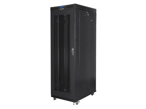SZAFA INSTALACYJNA RACK STOJĄCA 19" 37U 800X1000 CZARNA DRZWI PERFOROWANE LCD LANBERG (FLAT PACK)