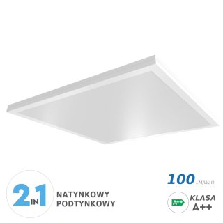 Panel LED V-TAC 40W Natynkowy/Podtynkowy 3w1 600x600x29 100Lm/W VT-6142 6400K 4000lm