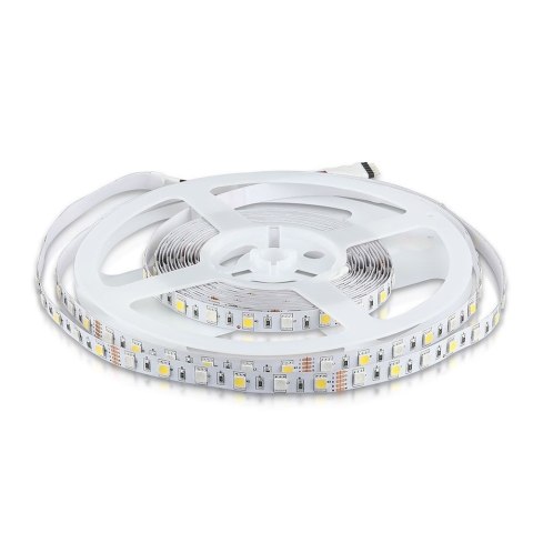 Taśma LED V-TAC SMD5050 300LED RGBW 12V IP20 9W/m VT-5050 4000K+RGB 900lm