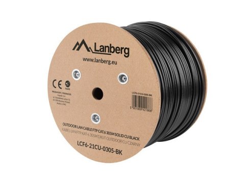 KABEL LAN FTP KAT.6 305M DRUT OUTDOOR CU CZARNY FLUKE PASSED LANBERG KABEL LAN FTP KAT.6 305M DRUT OUTDOOR CU CZARNY FLUKE PASSED LANBERG
