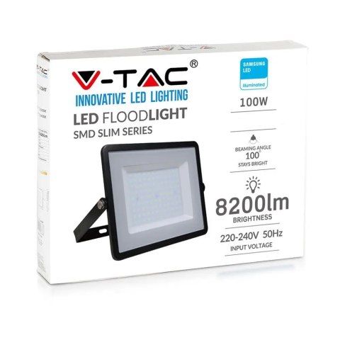 Projektor LED V-TAC 100W SAMSUNG CHIP Czarny VT-100 6500K 8200lm