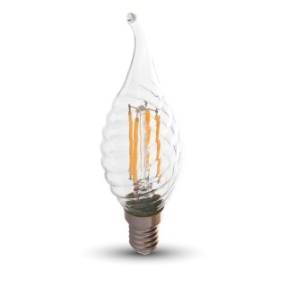 Żarówka LED V-TAC 4W Filament E14 Twist Świeczka Płomyk VT-1995 4000K 400lm