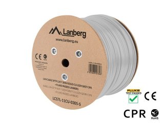 KABEL LAN SFTP KAT.7 305M DRUT CU LSZH SZARY CPR + FLUKE PASSED LANBERG