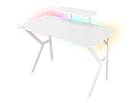 BIURKO GAMINGOWE GENESIS HOLM 320 RGB BIAŁE (PO TESTACH)