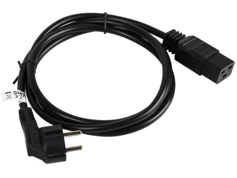 KABEL ZASILAJĄCY (SERWEROWY) CEE 7/7->IEC 320 C19 16A 1.8M VDE CZARNY LANBERG KABEL ZASILAJĄCY (SERWEROWY) CEE 7/7->IEC 320 C19 16A 1.8M VDE CZARNY LANBERG