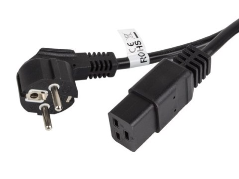 KABEL ZASILAJĄCY (SERWEROWY) CEE 7/7->IEC 320 C19 16A 1.8M VDE CZARNY LANBERG KABEL ZASILAJĄCY (SERWEROWY) CEE 7/7->IEC 320 C19 16A 1.8M VDE CZARNY LANBERG