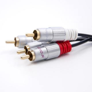 Qoltec Kabel 2xRCA męski 2x RCA męski 1m Czarny