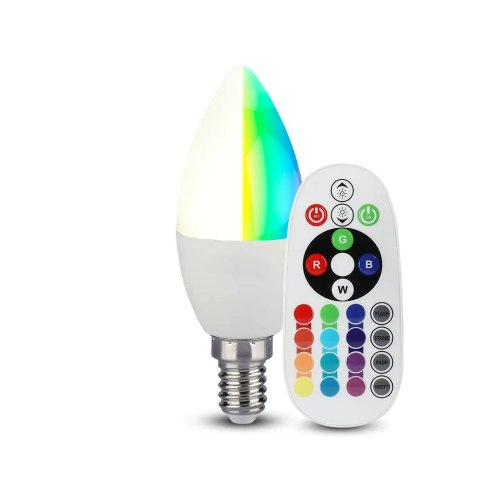 Żarówka LED V-TAC 4,8W E14 Świeczka Pilot VT-2214-N-1 RGB+3000K 320lm