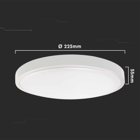 Plafon V-TAC 18W LED Okrągły IP44 23cm Biały VT-8618W-RD 4000K 1800lm