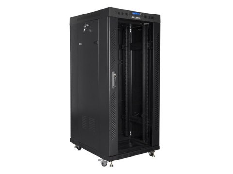 SZAFA INSTALACYJNA RACK STOJĄCA 19" 27U 600X800 CZARNA DRZWI SZKLANE LCD LANBERG (FLAT PACK) SZAFA INSTALACYJNA RACK STOJĄCA 19" 27U 600X800 CZARNA DRZWI SZKLANE LCD LANBERG (FLAT PACK)