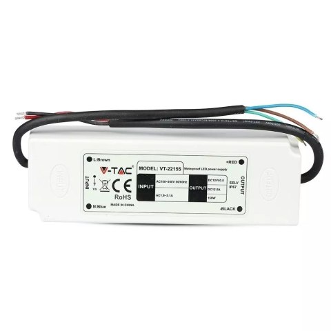 Zasilacz LED V-TAC 150W 12V 12.5A IP67 Hermetyczny Filtr EMI VT-22155 5 Lat Gwarancji Zasilacz LED V-TAC 150W 12V 12.5A IP67 Hermetyczny Filtr EMI VT-22155 5 Lat Gwarancji