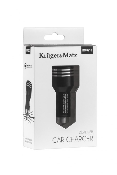 Ładowarka samochodowa Kruger&Matz 2xUSB 4800mA z funkcją Quick Charge 3.0