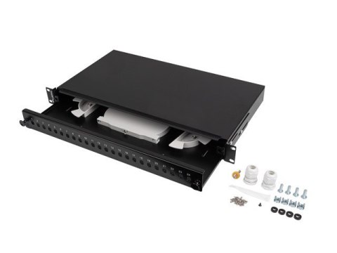 PRZEŁĄCZNICA ŚWIATŁOWODOWA LANBERG 24XST / 24XFC D-HOLE RACK 19" 1U CZARNA + AKCESORIA PRZEŁĄCZNICA ŚWIATŁOWODOWA LANBERG 24XST / 24XFC D-HOLE RACK 19" 1U CZARNA + AKCESORIA