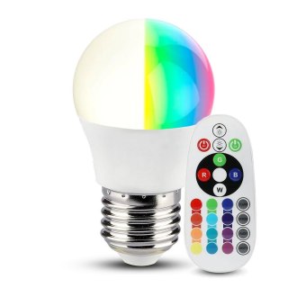 Żarówka LED V-TAC 3.5W E27 Kulka G45 Pilot VT-2224 4000K+RGB 320lm