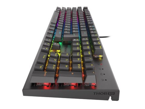 KLAWIATURA DLA GRACZY GENESIS THOR 303 BLACK CZ/SK PODŚWIETLENIE RGB MECHANICZNA RED SWITCH HOT SWAP KLAWIATURA DLA GRACZY GENESIS THOR 303 BLACK CZ/SK PODŚWIETLENIE RGB MECHANICZNA RED SWITCH HOT SWAP