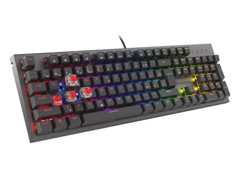 KLAWIATURA DLA GRACZY GENESIS THOR 303 BLACK CZ/SK PODŚWIETLENIE RGB MECHANICZNA RED SWITCH HOT SWAP KLAWIATURA DLA GRACZY GENESIS THOR 303 BLACK CZ/SK PODŚWIETLENIE RGB MECHANICZNA RED SWITCH HOT SWAP