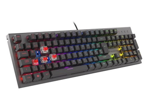 KLAWIATURA DLA GRACZY GENESIS THOR 303 BLACK HU PODŚWIETLENIE RGB MECHANICZNA RED SWITCH HOT SWAP KLAWIATURA DLA GRACZY GENESIS THOR 303 BLACK HU PODŚWIETLENIE RGB MECHANICZNA RED SWITCH HOT SWAP