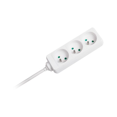 Przedłużacz biały Rebel 3 gniazda, kabel 3m (3x1,5mm), bez przełącznika Przedłużacz biały Rebel 3 gniazda, kabel 3m (3x1,5mm), bez przełącznika