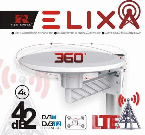 Antena Red Eagle ELIXA 360 DOOKÓLNA DVB-T2 42dB Red Eagle