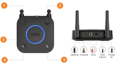 B06 Transmiter nadajnik Bluetooth 5 1Mii aptX 50m