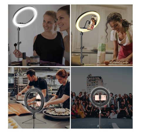 Okrągła lampa 10" z stelażem trójnożnym 2.1 m