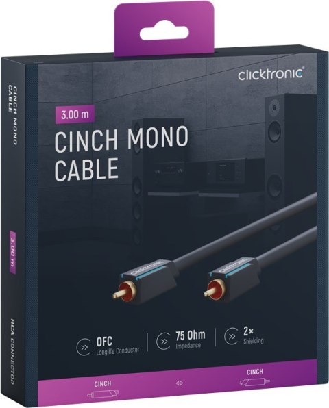 CLICKTRONIC Kabel Audio 1xRCA - 1xRCA Coaxial 3m CLICKTRONIC Kabel Audio 1xRCA - 1xRCA Coaxial 3m