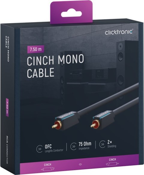 CLICKTRONIC Kabel Audio 1xRCA - 1xRCA Coaxial 7.5m CLICKTRONIC