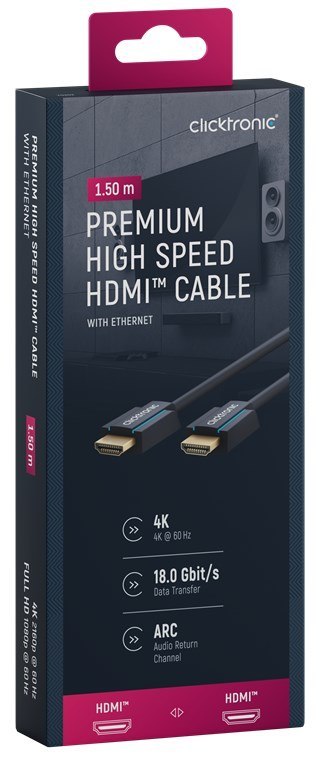 CLICKTRONIC Kabel HDMI 2.0 4K 60Hz 1.5m CLICKTRONIC