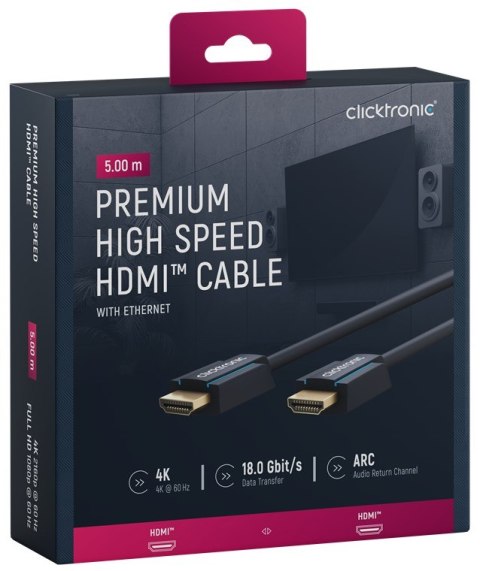 CLICKTRONIC Kabel HDMI 2.0 4K 60Hz 5m CLICKTRONIC