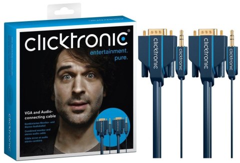 CLICKTRONIC Kabel VGA z Audio Jack 3,5mm 20m CLICKTRONIC