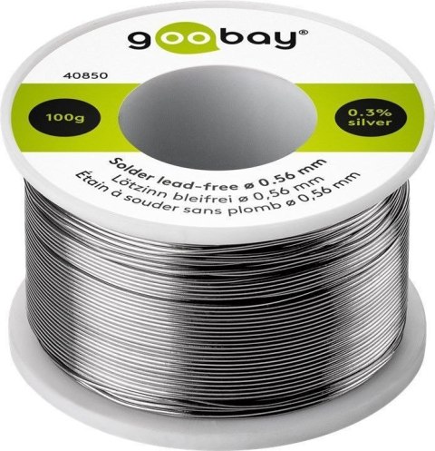 Cyna bezołowiowa SREBRO + MIEDŹ Goobay 0.56mm 100g Cyna bezołowiowa SREBRO + MIEDŹ Goobay 0.56mm 100g