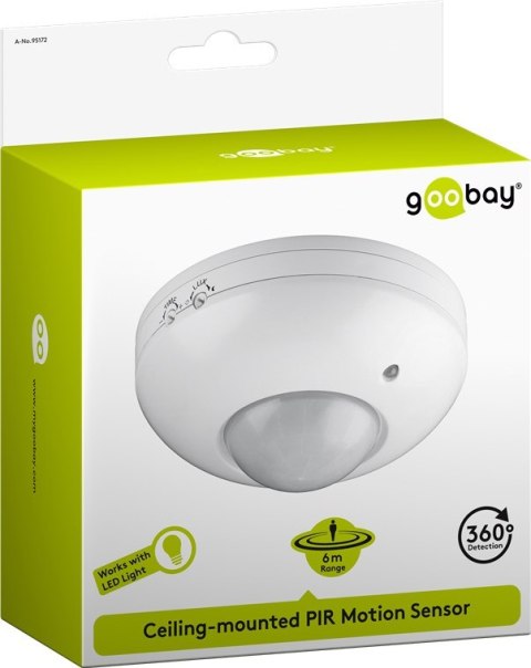 Czujnik ruchu SUFITOWY na IR 360st 6m IP20 Goobay Czujnik ruchu SUFITOWY na IR 360st 6m IP20 Goobay