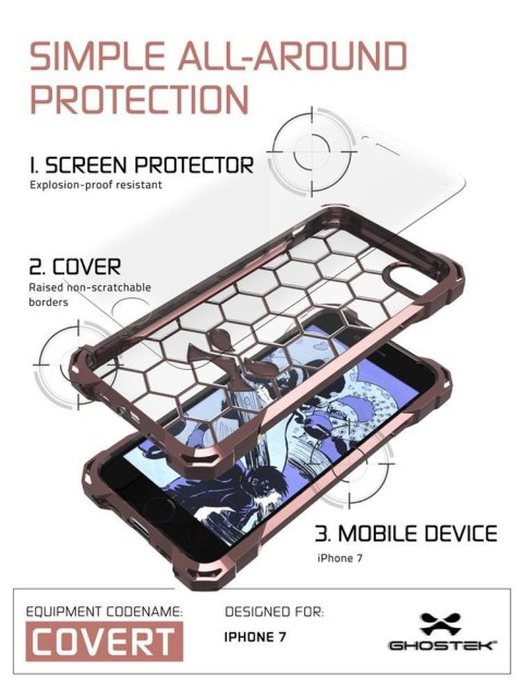 Etui Covert Apple iPhone 7 8 różowy GHOSTEK